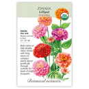 Zinnia, Botanical Interests Lilliput Seeds Organic