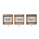 Transpac, Wood Ticking Stripe Block Decor, Assorted and Sold Separately