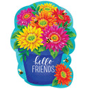 Custom Decor, Blue Pot Gerberas Hang Around