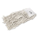 Rubbermaid Economy Cotton Mop Heads, Cut-End, White, 24 Oz, 5-In White Headband, 12/Carton - RCPV158
