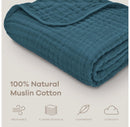 Baby Muslin Blanket, Large 40" X 40" By Comfy Cubs - Neptune