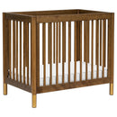 Gelato 4-in-1 Convertible Mini Crib - Natural Walnut Finish/Gold Feet