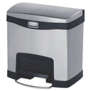 Rubbermaid Slim Jim Stainless Steel Step-On Container, Front Step Style, 4 Gal, Black - RCP1901982