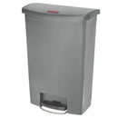 Rubbermaid Slim Jim Resin Step-On Container, Front Step Style, 24 Gal, Gray - RCP1883606