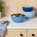Plastic Mixing Bowl Set with Lids - 6-Piece