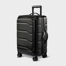 Hardside Carry-On Spinner Suitcase with Front Pocket - Black