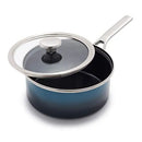 Enameled 2.5-Quart Saucepan with Lid - Aegean Teal