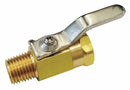 Top Brand Mini Ball Valve, Brass, Inline, 1-Piece, Pipe Size 1/4 in, Connection Type FNPT x MNPT - G-MMFP-25