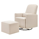 Olive Glider and Ottoman - Cream Finish w/Cream Piping