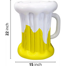 22" Inflatable Beer Mug Cooler - Party Decor, Floating Drink Bucket