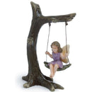 Woodland Knoll, Miniature Fairy on Tree Swing