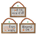 Gerson, Harvest Wall Sign with Hanger, 6", Assorted and Sold Separately