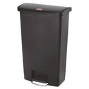 Rubbermaid Slim Jim Resin Step-On Container, Front Step Style, 18 Gal, Black - RCP1883613