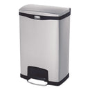 Rubbermaid Slim Jim Stainless Steel Step-On Container, Front Step Style, 13 Gal, Black - RCP1901992
