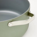8qt Nonstick Ceramic Coated Aluminum Wide Stock Pot Sage Green - ™