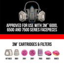 3M P100 Acid Gas and Organic Vapor Respirator Cartridge Replacement Pink 2 pc