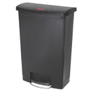 Rubbermaid Slim Jim Resin Step-On Container, Front Step Style, 24 Gal, Black - RCP1883615