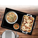 Electric Food Warming Tray with Adjustable Temperature Control: Stainless Steel Buffet Server, 1500W, Silver