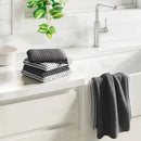 6pc Terry Kitchen Towels Gray - ™: Gingham Check, Cotton, Machine Wash, Dish & Cleaning Towels