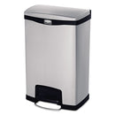 Rubbermaid Slim Jim Stainless Steel Step-On Container With Dual Liner, Front Step, 13 Gal, Black - RCP1901994
