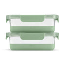 4pc 3.4c Glass Refresh Food Storage Container Set Green