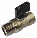 Top Brand Mini Ball Valve, Brass, Inline, 2- Piece, Pipe Size 3/8 in, Tube Size 3/8 in - G-MVSP-38M