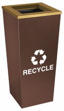 Tough Guy 18 gal Square Recycling Can, Metal, Brown - 22N273