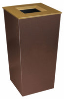 Tough Guy 34 gal Square Recycling Can, Metal, Brown - 22N280