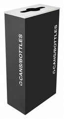 Tough Guy 17 gal Rectangular Recycling Can, Metal, Black - 22N283