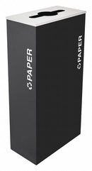 Tough Guy 17 gal Rectangular Recycling Can, Metal, Black - 22N287