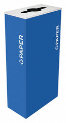 Tough Guy 17 gal Rectangular Recycling Can, Metal, Blue - 22N290