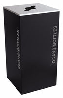 Tough Guy 36 gal Square Recycling Can, Metal, Black - 22N304