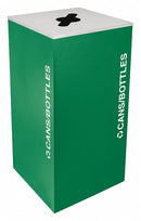Tough Guy 36 gal Square Recycling Can, Metal, Green - 22N305