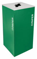 Tough Guy 36 gal Square Recycling Can, Metal, Green - 22N309