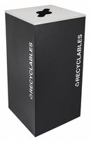 Tough Guy 36 gal Square Recycling Can, Metal, Black - 22N316