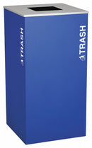 Tough Guy 36 gal Square Trash Can, Metal, Blue - 22N323