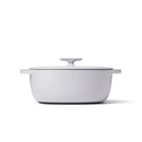 Enameled Cast Iron Oval Dutch Oven with Lid - Gray