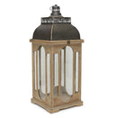 Melrose International, Lantern, Iron/Wood/Glass, Large
