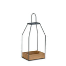 Melrose International, Open Lantern, Iron/Wood, Small