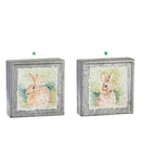 Raz, Bunny Textured Galvanized Block, Assorted and Sold Separately