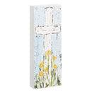 Raz, Cross Textured Wood Block, 7.75"
