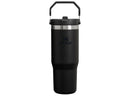 30 oz Stainless Steel Ice Flow Flip Straw Tumbler Black 2.0