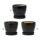 Napco, Black Planter w/Saucer, 5", Assorted and Sold Separately