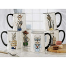 Hipster Animal Coffee Mugs Set of 6 - 17.5 Oz. Each