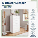 5-Drawer Dresser - White