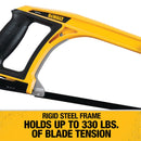 DeWalt 12 in. High Carbon Steel Adjustable Hacksaw Black/Yellow 1 pc