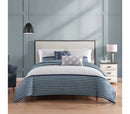Bebejan Blue Geo Lines 5 Piece Reversible Comforter Set - Queen