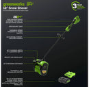 12" Brushless Snow Shovel with Light Kit: 24V Lithium Ion, Adjustable Handle