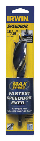 Irwin Speedbor 15/16 in. X 6 in. L Carbon Steel Wood Boring Bit Quick-Change Hex Shank 1 pc