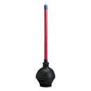 Boardwalk Toilet Plunger, 18" Plastic Handle W/ 5 5/8" Dia Bowl, Red/Black, 6/Carton - BWK09201